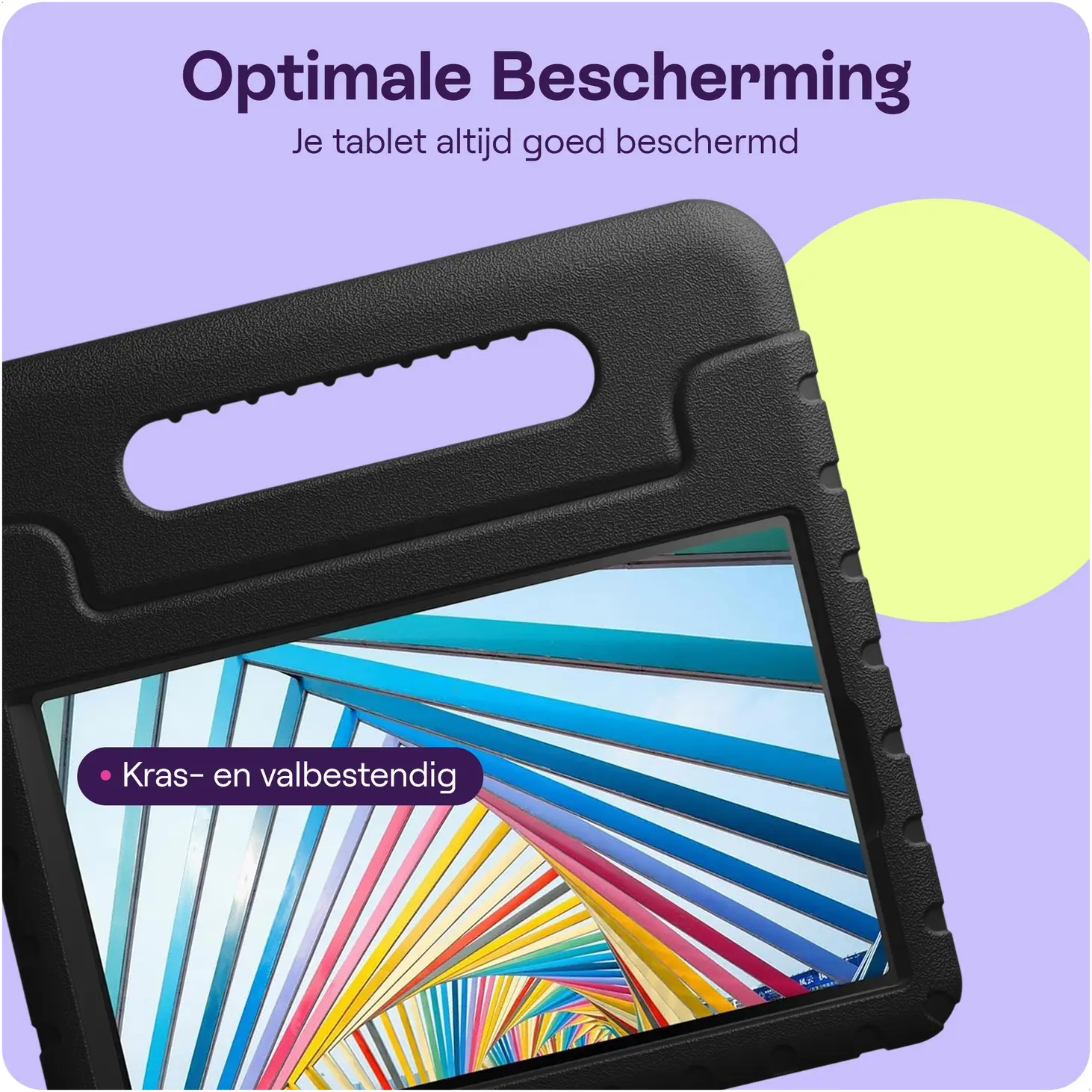 HappyCase Xiaomi Redmi Pad 2 / Xiaomi Pad SE Kinder Tablethoes met Handvat Zwart afbeelding 2