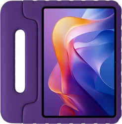 HappyCase Xiaomi Redmi Pad 2 / Xiaomi Pad SE Kinder Tablethoes met Handvat Paars afbeelding