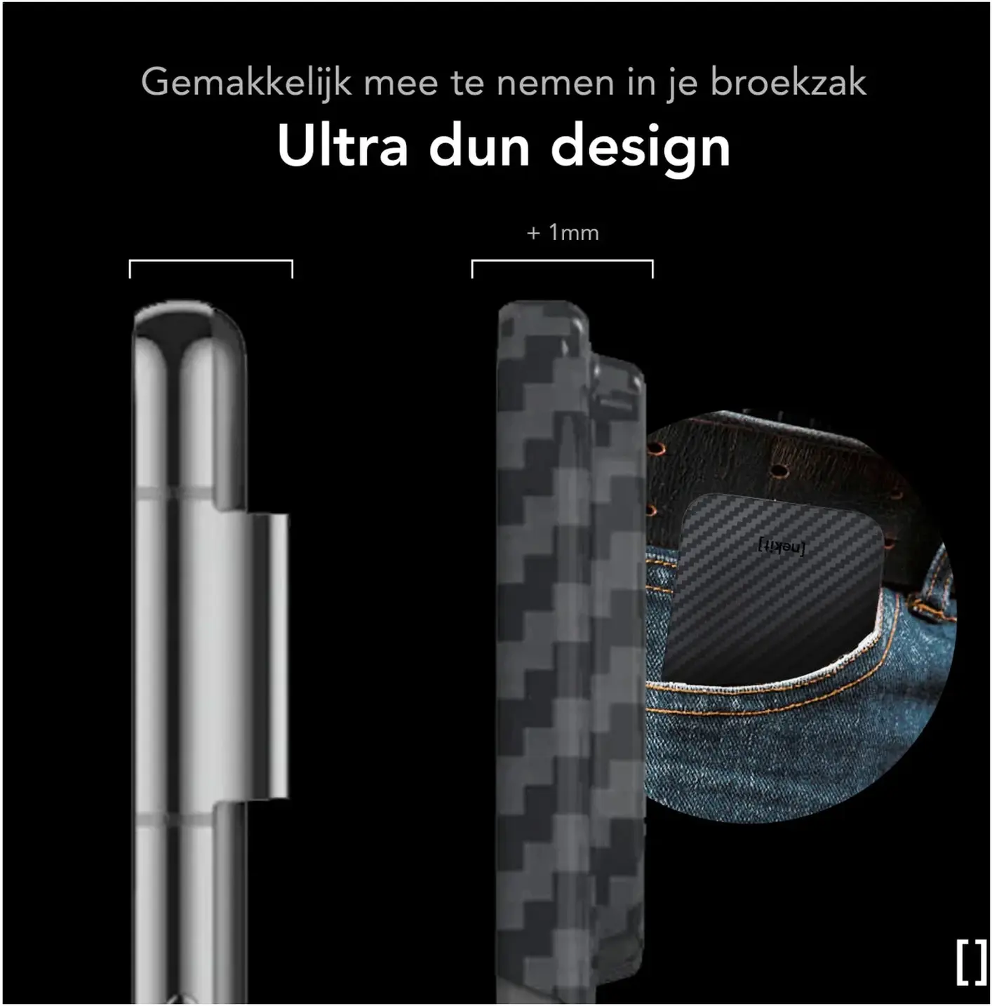 NEKIT Fiber Google Pixel 11 Pro Fold Hoesje MagSafe Kevlar Back Cover Zwart afbeelding 5