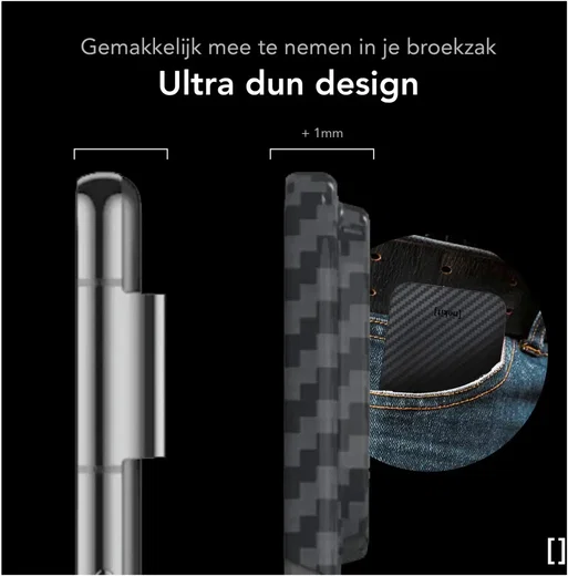 NEKIT Fiber Google Pixel 11 Pro Fold Hoesje MagSafe Kevlar Back Cover Zwart afbeelding 5