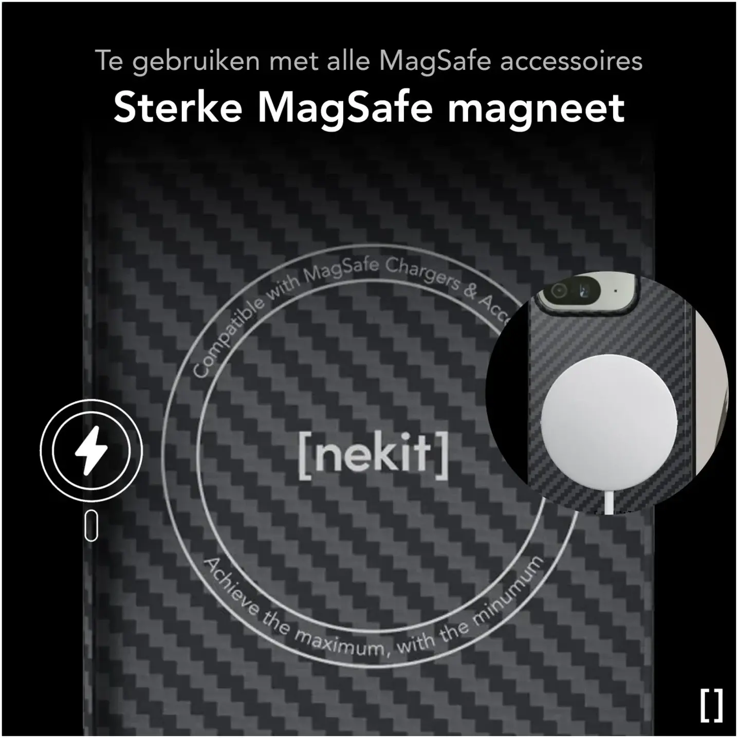 NEKIT Fiber Google Pixel 11 Pro Fold Hoesje MagSafe Kevlar Back Cover Zwart afbeelding 6
