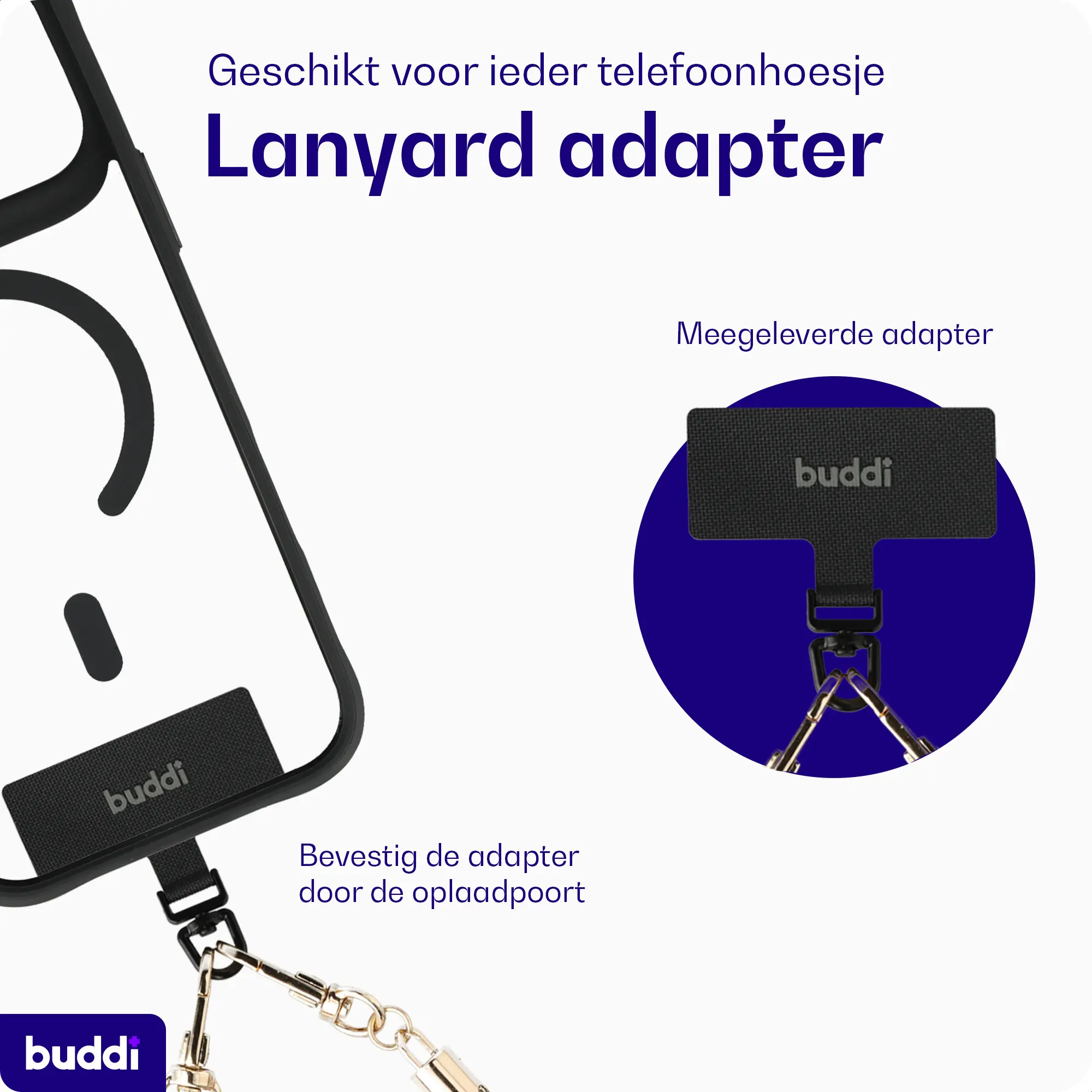 Buddi Nylon Pad Telefoonkoord Bevestigingsplaatje afbeelding 2