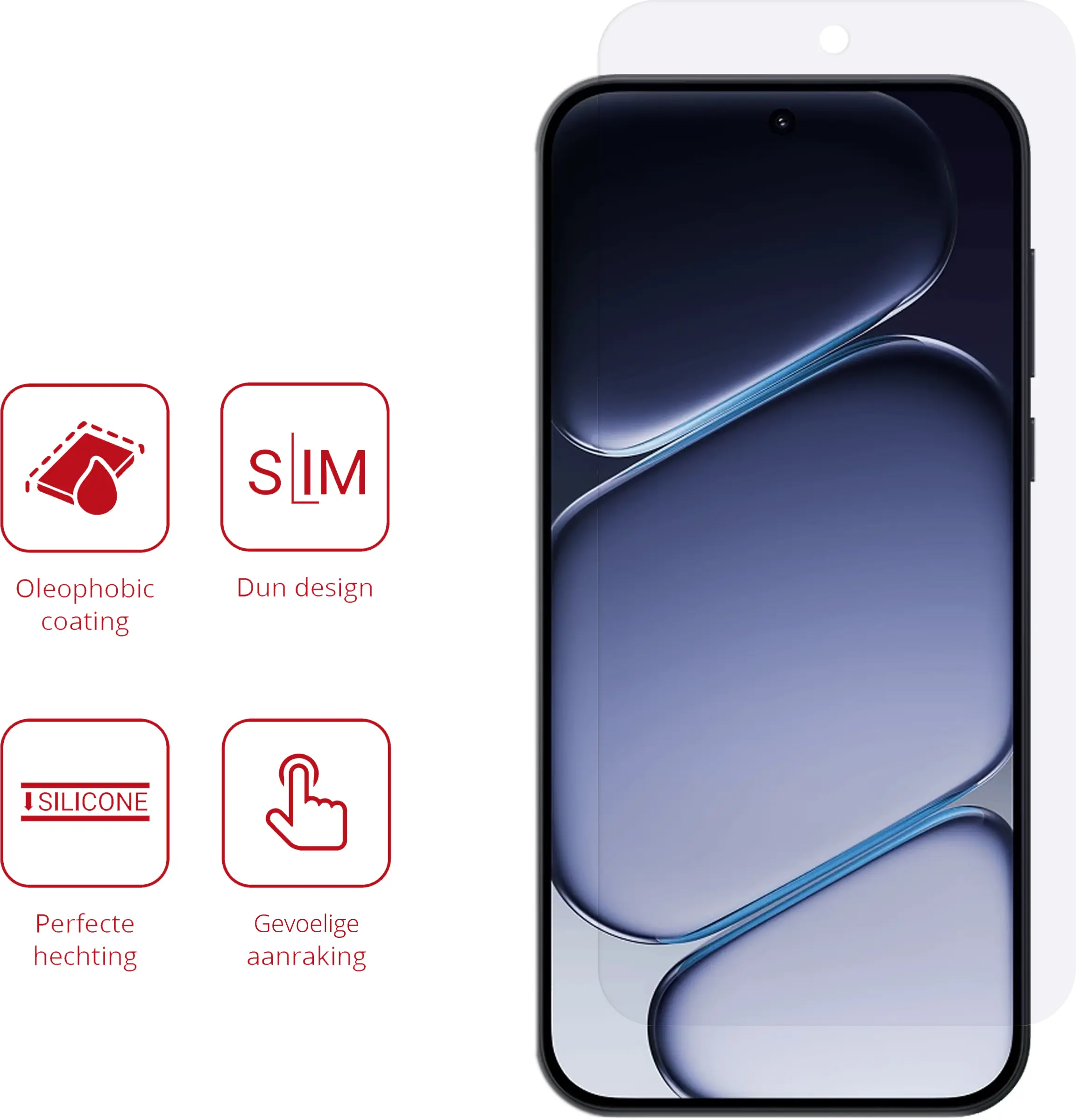 Rosso OnePlus Nord 6 Screen Protector Case Friendly Folie Duo Pack afbeelding 2