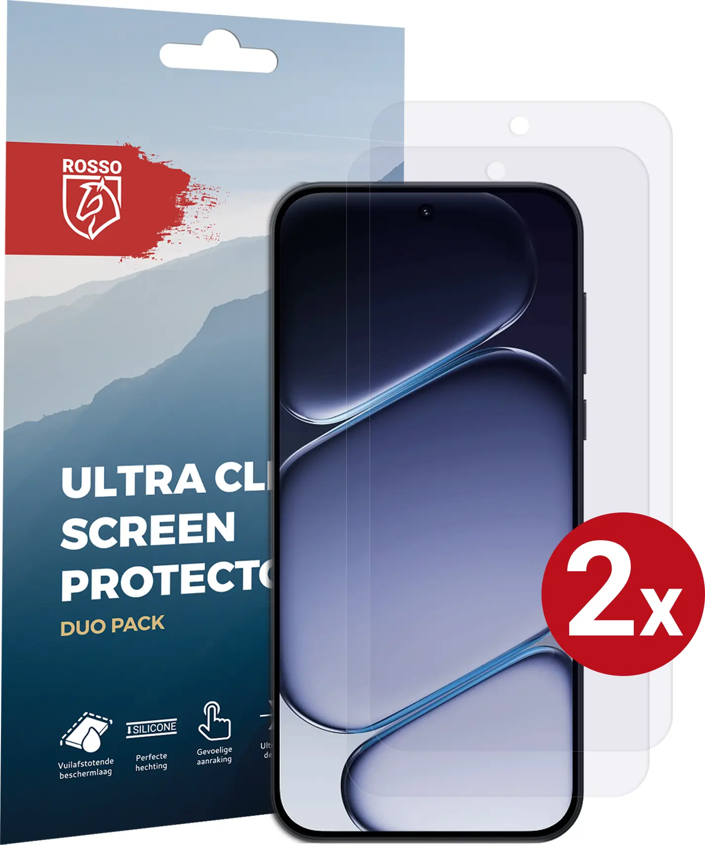 Rosso OnePlus Nord 6 Screen Protector Case Friendly Folie Duo Pack afbeelding 1