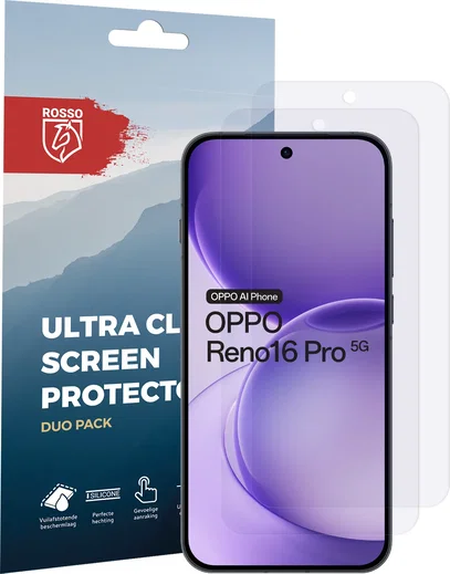 Rosso Oppo Reno 16 Pro Screen Protector Case Friendly Folie Duo Pack afbeelding 8