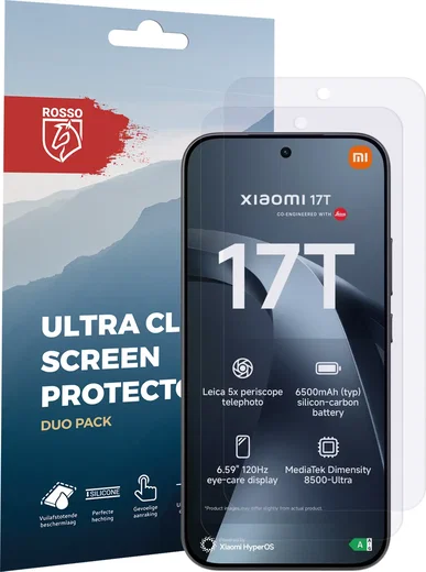 Rosso Xiaomi 17T Screen Protector Case Friendly Folie Duo Pack afbeelding 9