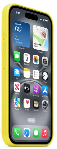 Origineel Apple iPhone 16 Plus Hoesje MagSafe Silicone Case Geel afbeelding 6