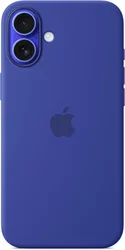 Origineel Apple iPhone 16 Plus Hoesje MagSafe Silicone Case Blauw afbeelding