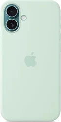 Origineel Apple iPhone 16 Plus Hoesje MagSafe Silicone Case Mint afbeelding