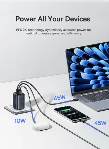 Baseus PicoGo AE11 100W USB-A / USB-C Snellader Fast Charge Zwart afbeelding 3
