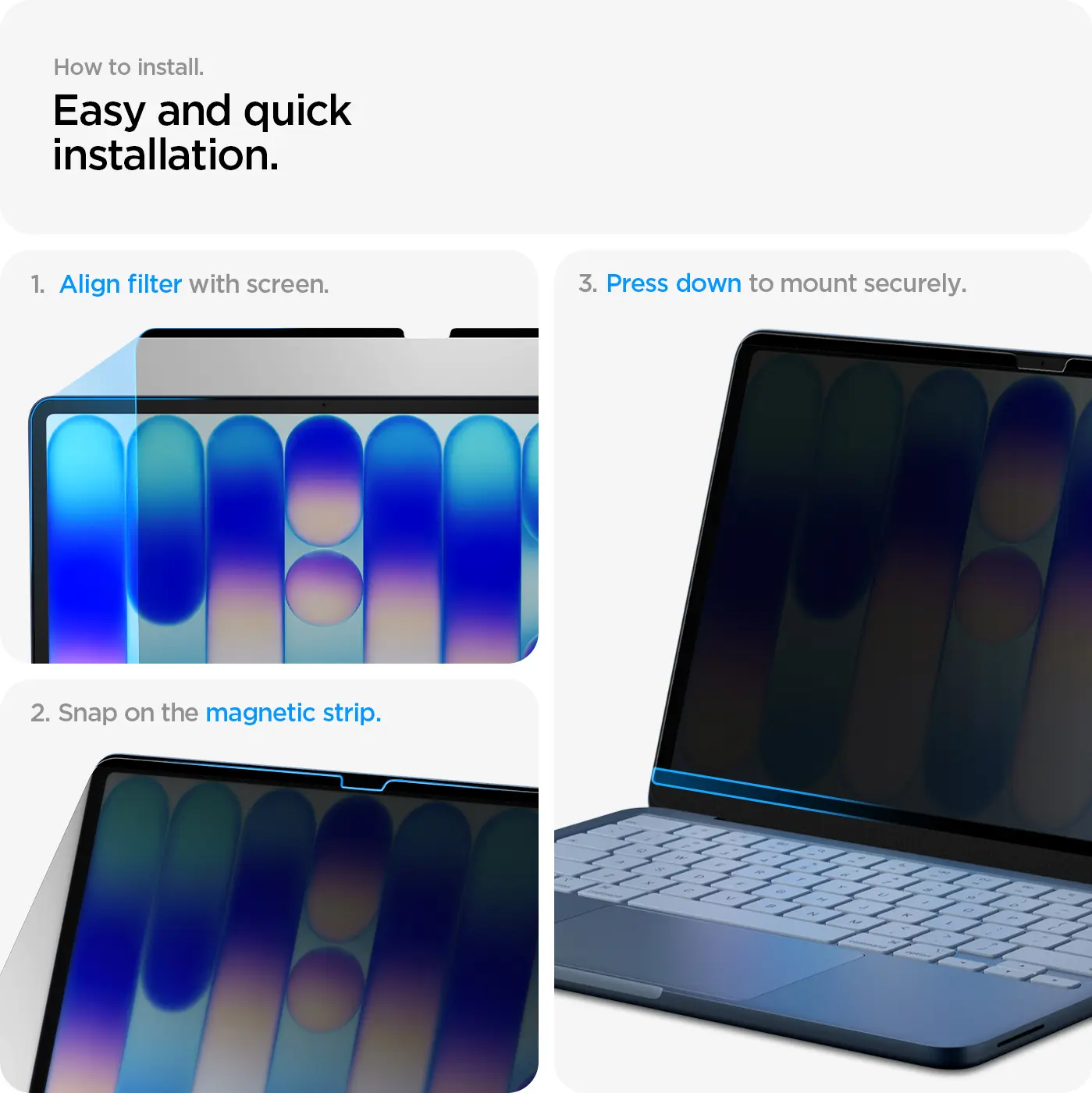 Spigen SafeView Apple MacBook Neo 13 (2026) Screen Protector Privacy afbeelding 6