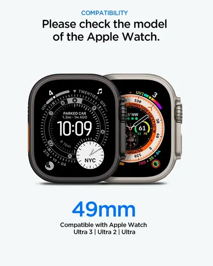 Spigen Rugged Armor - Apple Watch Ultra 3/2/1 Hoesje - Full Protect - Zwart afbeelding 3