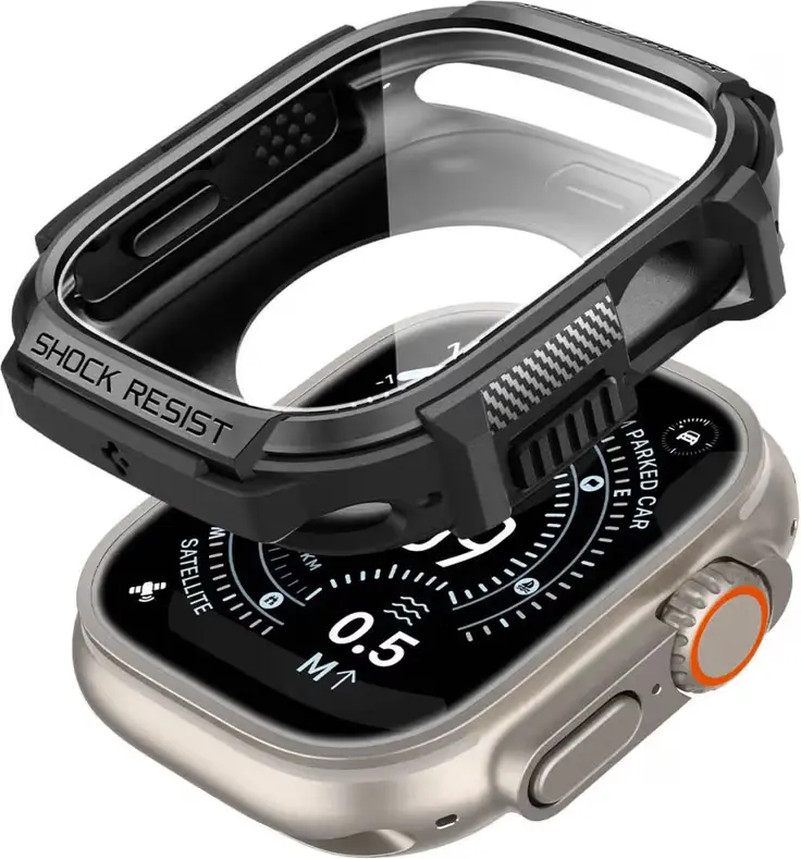 Spigen Rugged Armor - Apple Watch Ultra 3/2/1 Hoesje - Full Protect - Zwart afbeelding 10