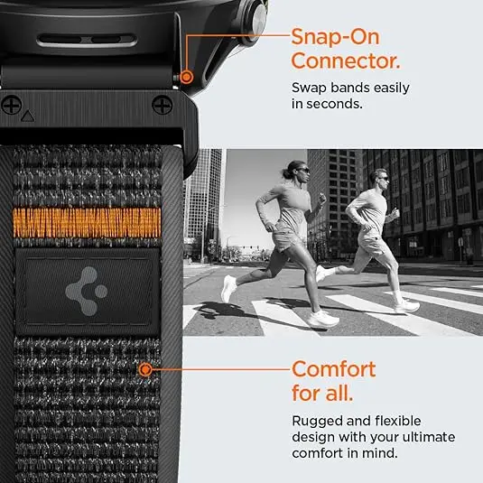 Spigen Athlex Air Garmin QuickFit 22MM Bandje Zwart Oranje afbeelding 7