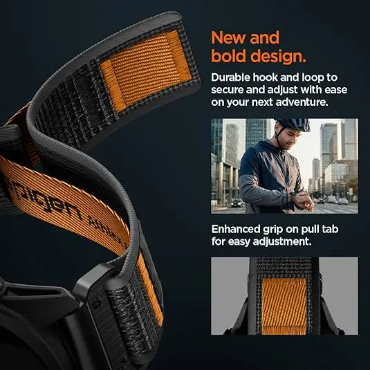 Spigen Athlex Air Garmin QuickFit 22MM Bandje Zwart Oranje afbeelding 6