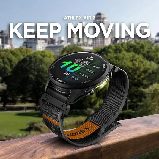 Spigen Athlex Air Garmin QuickFit 22MM Bandje Zwart Oranje afbeelding 8