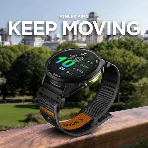 Spigen Athlex Air Garmin QuickFit 22MM Bandje Zwart Oranje afbeelding 8