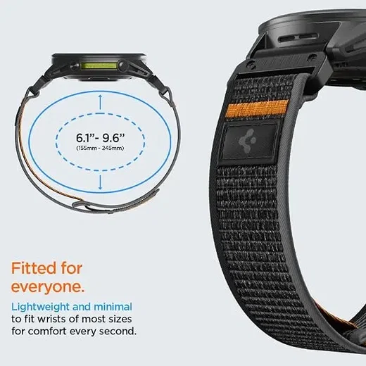 Spigen Athlex Air Garmin QuickFit 22MM Bandje Zwart Oranje afbeelding 5