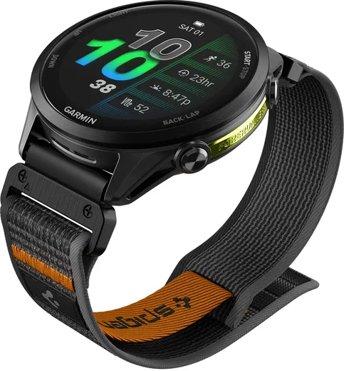 Spigen Athlex Air Garmin QuickFit 22MM Bandje Zwart Oranje afbeelding 11