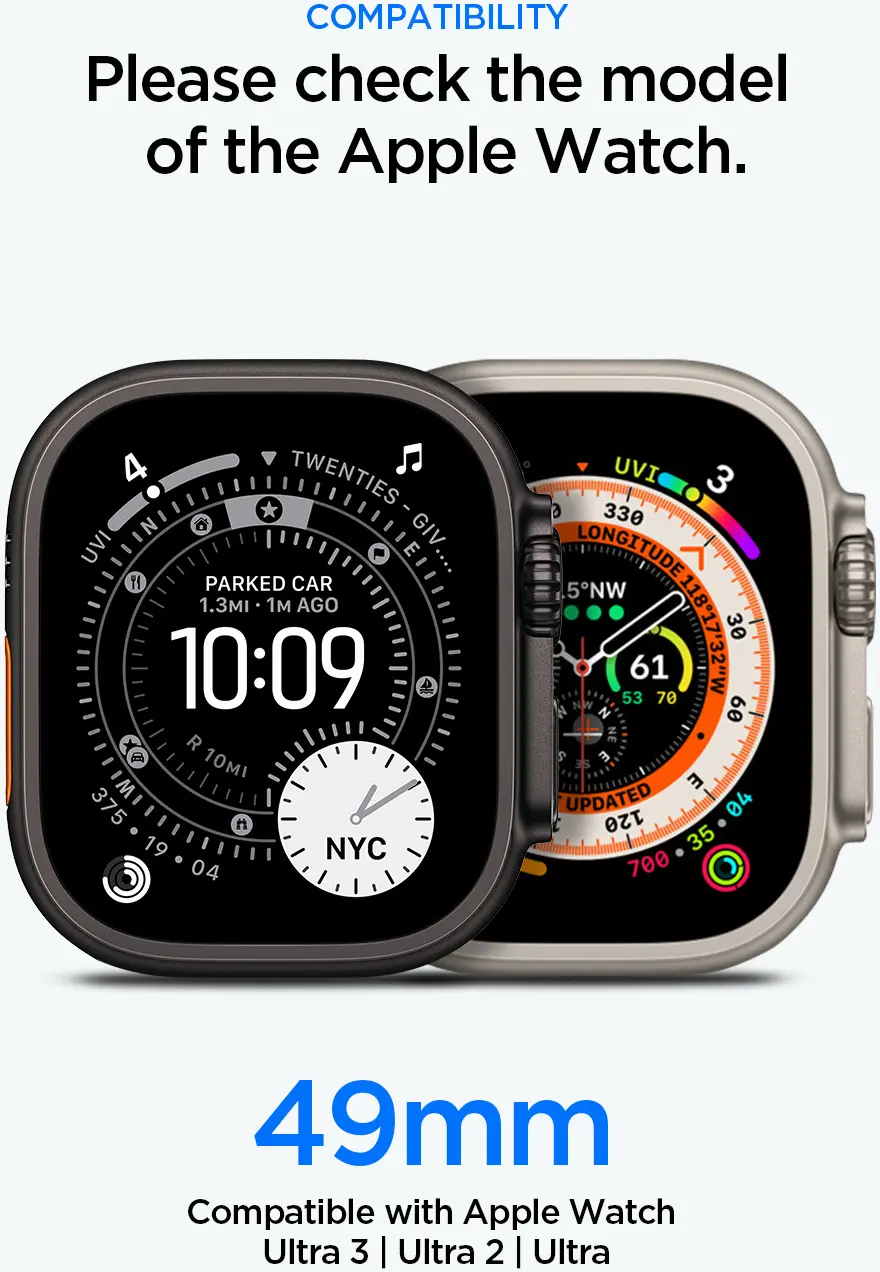 Spigen Liquid Air Pro - Apple Watch Ultra 3/2/1 - Hoesje en Bandje - Zwart afbeelding 2