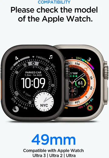 Spigen Liquid Air Pro - Apple Watch Ultra 3/2/1 - Hoesje en Bandje - Zwart afbeelding 2