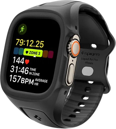 Spigen Liquid Air Pro - Apple Watch Ultra 3/2/1 - Hoesje en Bandje - Zwart afbeelding 8