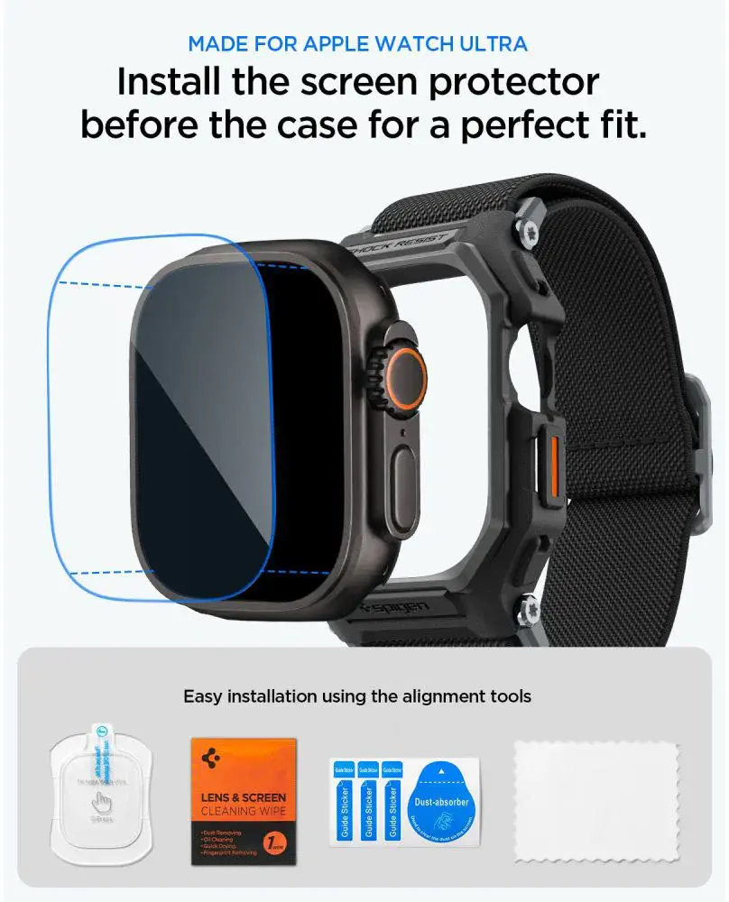 Spigen Lite Fit Pro Apple Watch Ultra 3/2/1 Hoesje/Bandje/Sreenprotector Zwart afbeelding 4