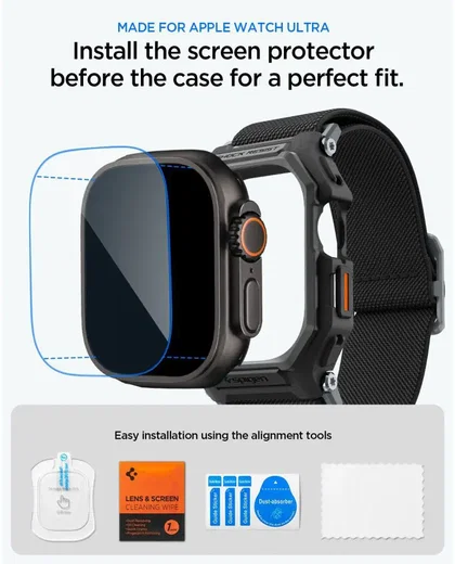 Spigen Lite Fit Pro Apple Watch Ultra 3/2/1 Hoesje/Bandje/Sreenprotector Zwart afbeelding 4