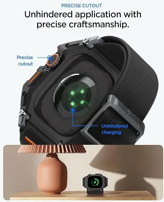 Spigen Lite Fit Pro Apple Watch Ultra 3/2/1 Hoesje/Bandje/Sreenprotector Zwart afbeelding 7