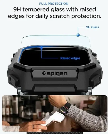 Spigen Lite Fit Pro Apple Watch Ultra 3/2/1 Hoesje/Bandje/Sreenprotector Zwart afbeelding 5