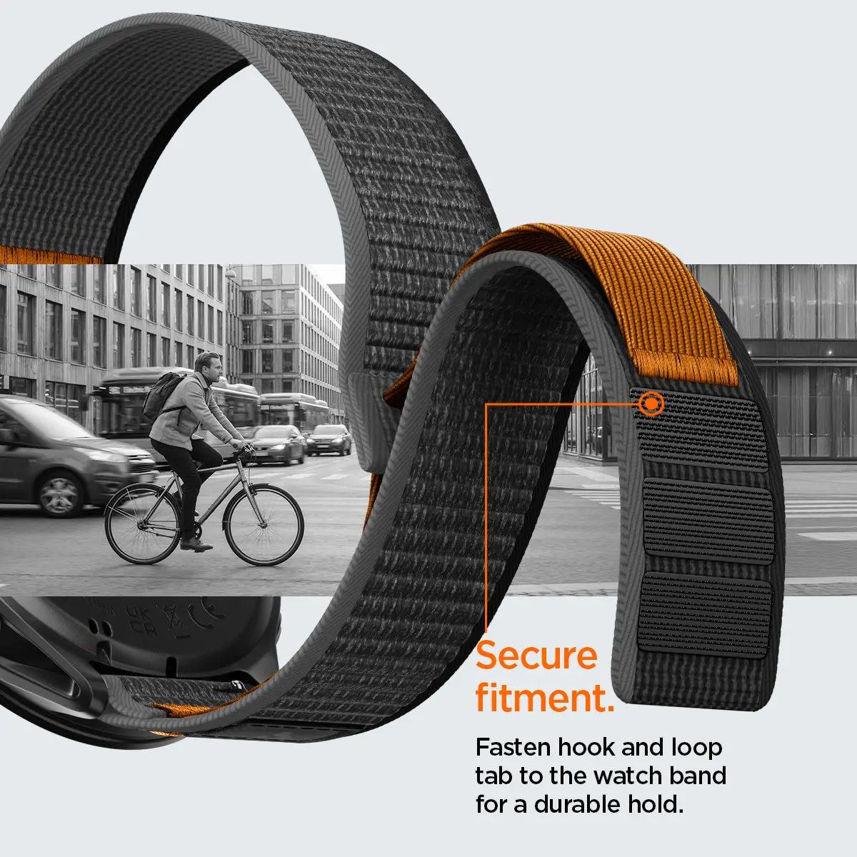 Spigen Athlex Air - Garmin Active Quick Release 22MM Bandje Zwart Oranje afbeelding 9