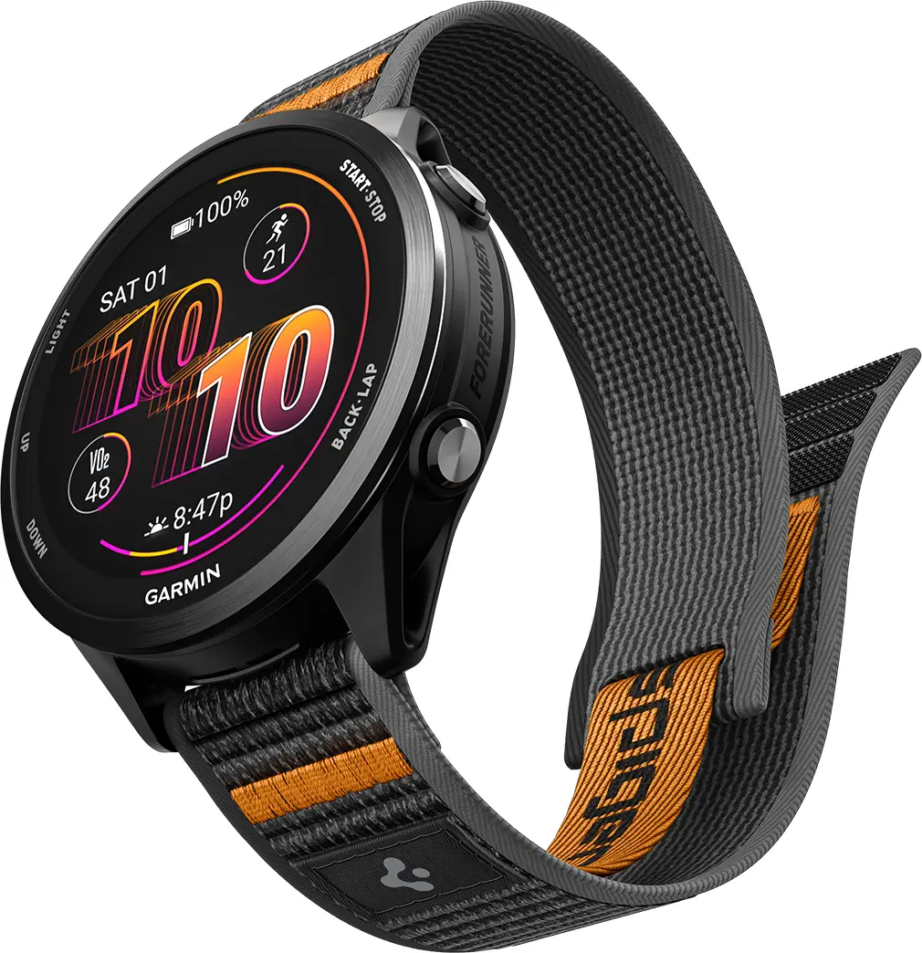 Spigen Athlex Air - Garmin Active Quick Release 22MM Bandje Zwart Oranje afbeelding 1
