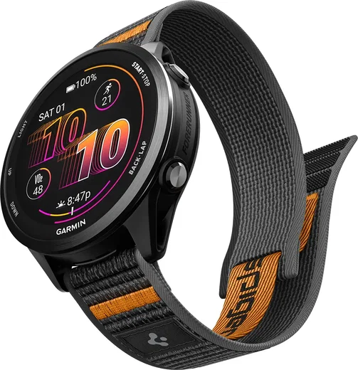 Spigen Athlex Air - Garmin Active Quick Release 22MM Bandje Zwart Oranje afbeelding 1