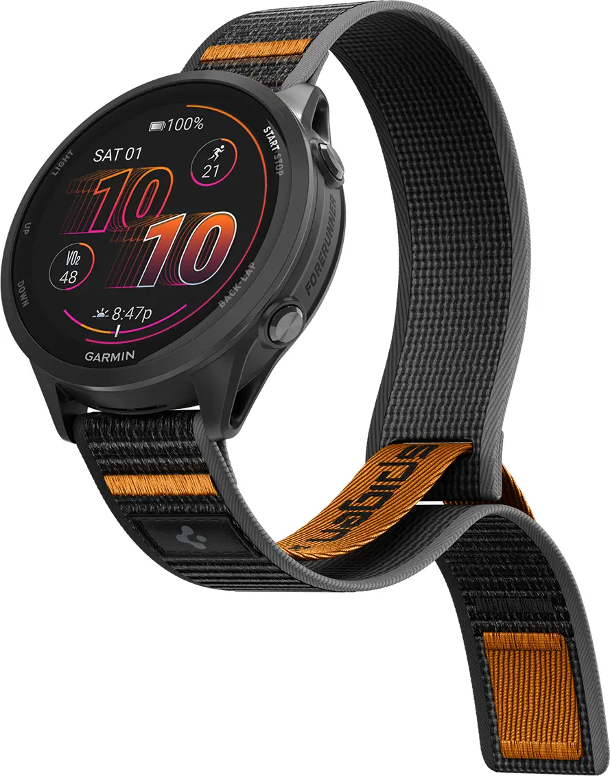 Spigen Athlex Air - Garmin Active Quick Release 22MM Bandje Zwart Oranje afbeelding 8