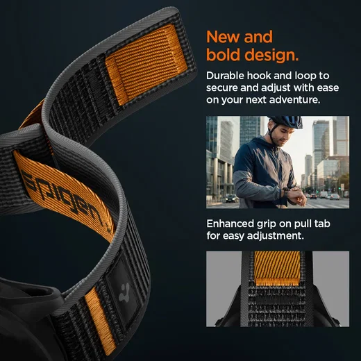 Spigen Athlex Air - Garmin Active Quick Release 22MM Bandje Zwart Oranje afbeelding 6