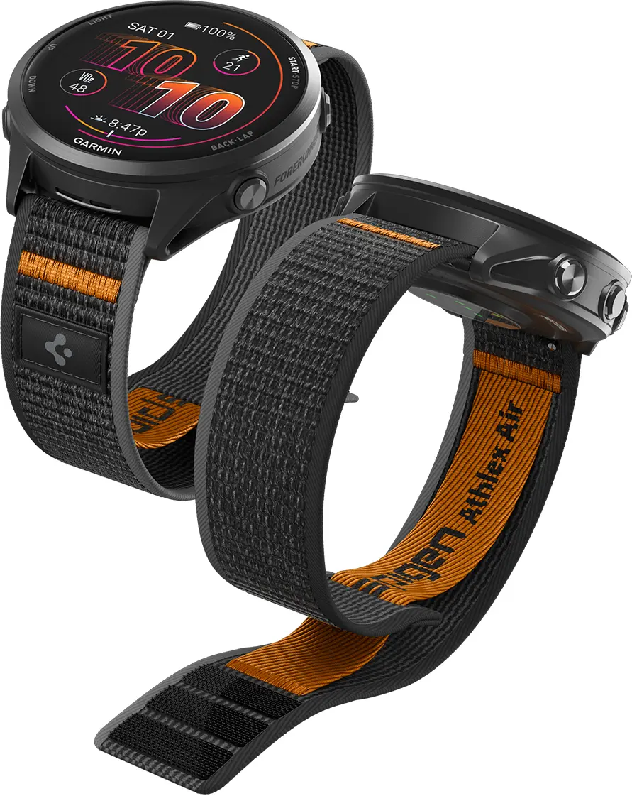 Spigen Athlex Air - Garmin Active Quick Release 22MM Bandje Zwart Oranje afbeelding 2