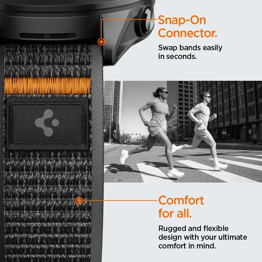 Spigen Athlex Air - Garmin Active Quick Release 22MM Bandje Zwart Oranje afbeelding 15