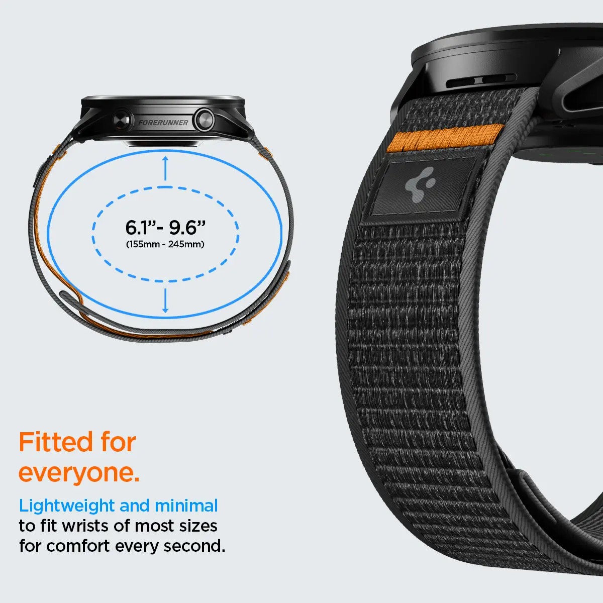 Spigen Athlex Air - Garmin Active Quick Release 22MM Bandje Zwart Oranje afbeelding 12