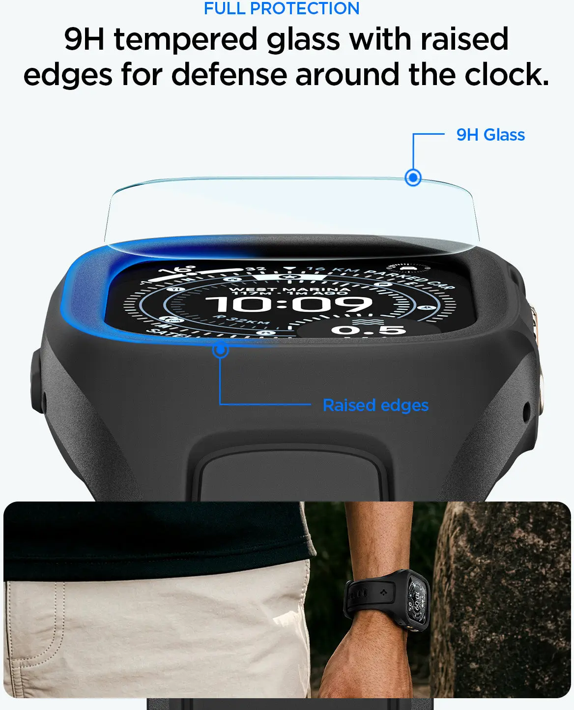 Spigen Liquid Air Pro - Apple Watch Ultra 3/2/1 - Full Protect - Zwart afbeelding 6