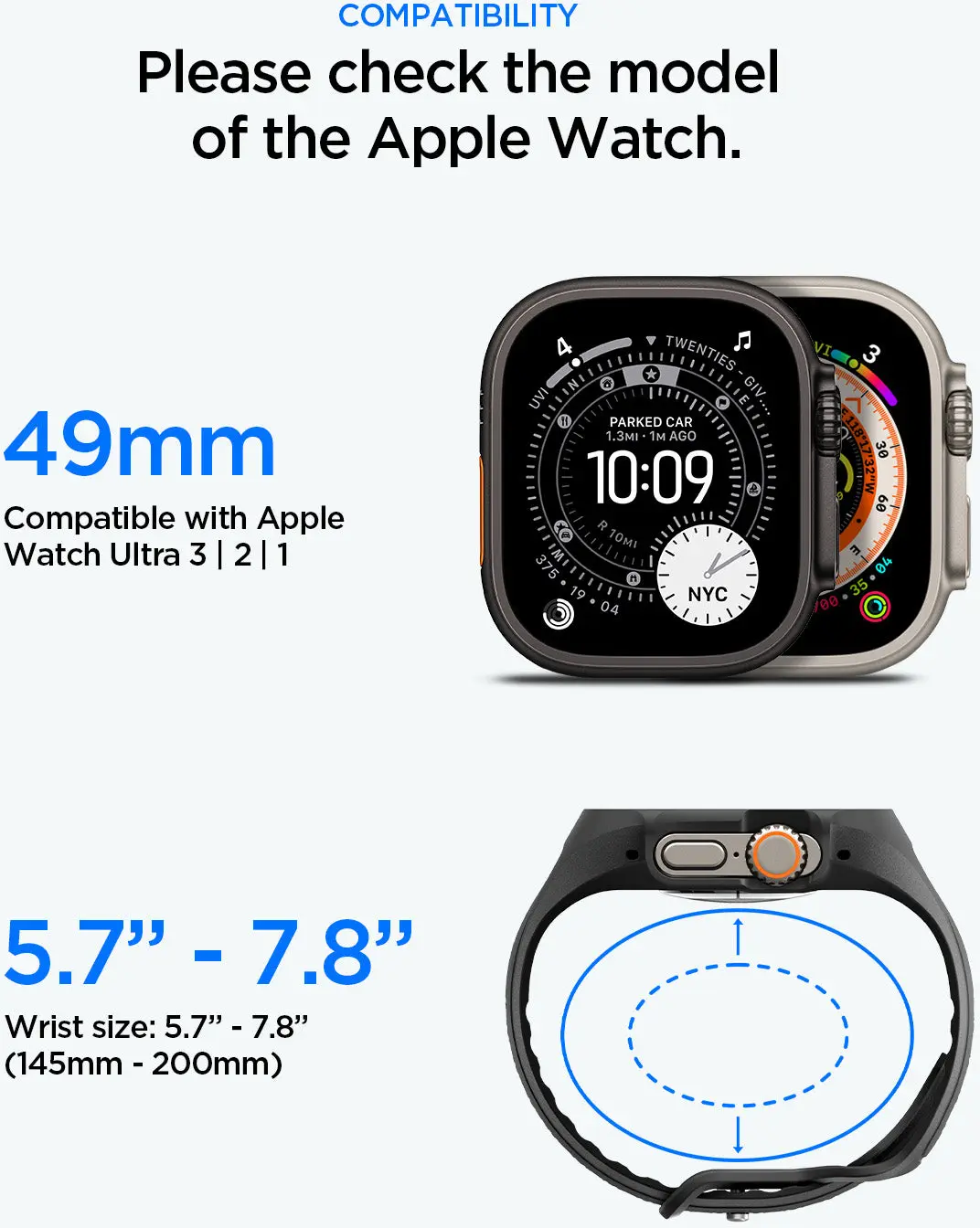 Spigen Liquid Air Pro - Apple Watch Ultra 3/2/1 - Full Protect - Zwart afbeelding 3