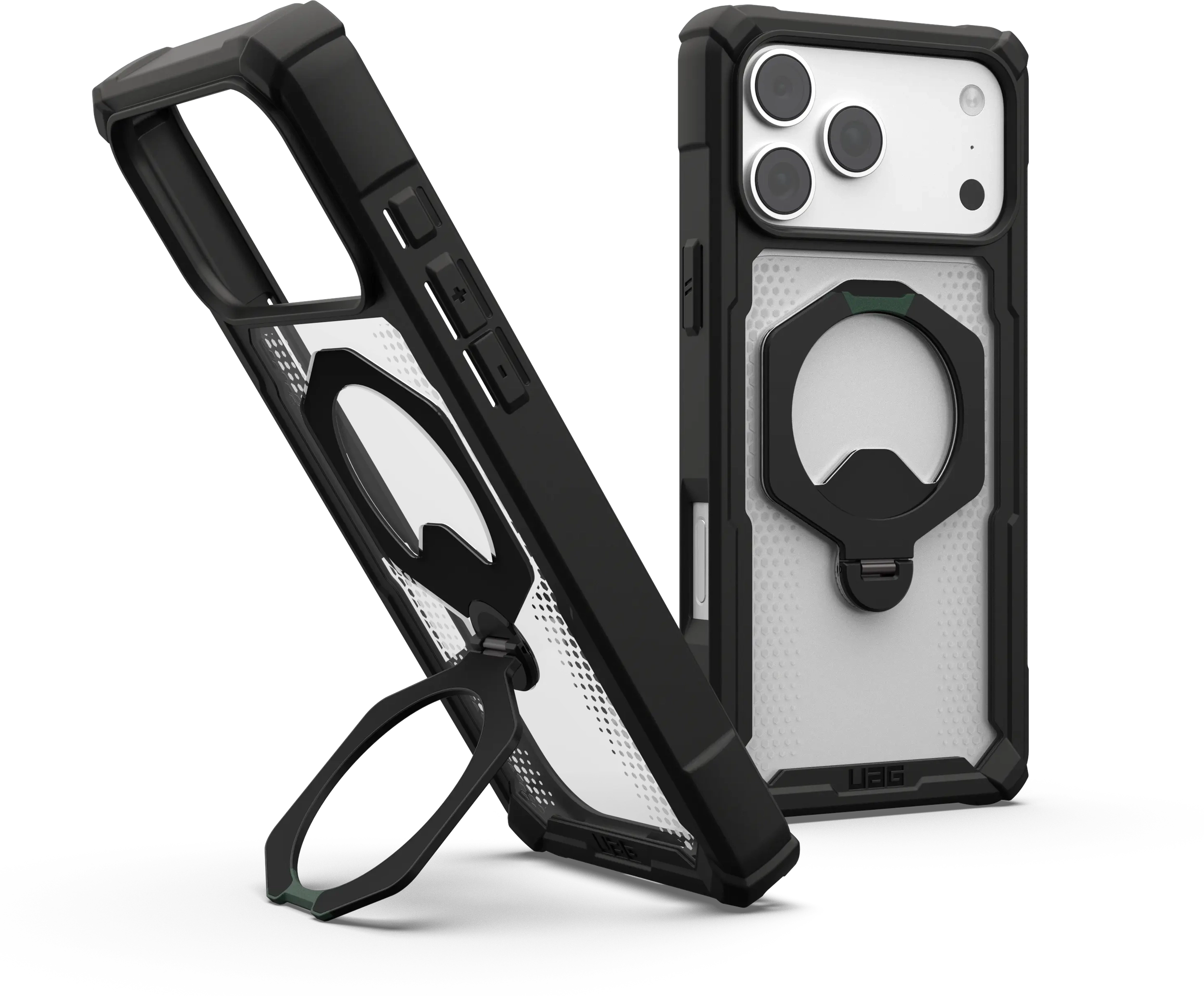 UAG Plasma XTE iPhone 18 Pro Max / 17 Pro Max Hoesje Magnetic Stand Clear Zwart afbeelding 1