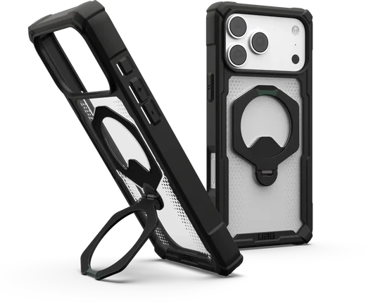 UAG Plasma XTE iPhone 18 Pro Max / 17 Pro Max Hoesje Magnetic Stand Clear Zwart afbeelding 1