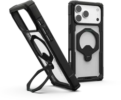 UAG Plasma XTE iPhone 18 Pro Max / 17 Pro Max Hoesje Magnetic Stand Clear Zwart afbeelding