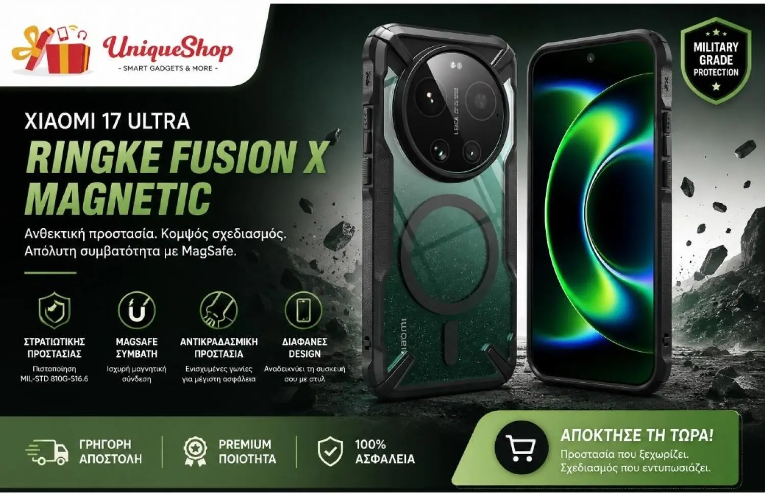 Ringke Fusion X Magnetic Xiaomi 17 Ultra Hoesje MagSafe Zwart afbeelding 15