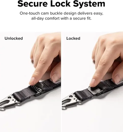 Ringke Koord Hand Strap Verstelbaar Universeel Polsbandje Camo Zwart afbeelding 4