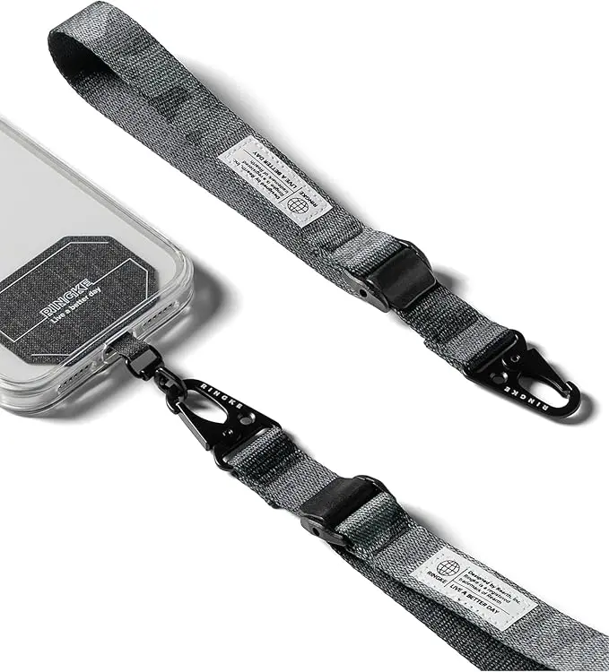Ringke Koord Hand Strap Verstelbaar Universeel Polsbandje Camo Zwart afbeelding 1