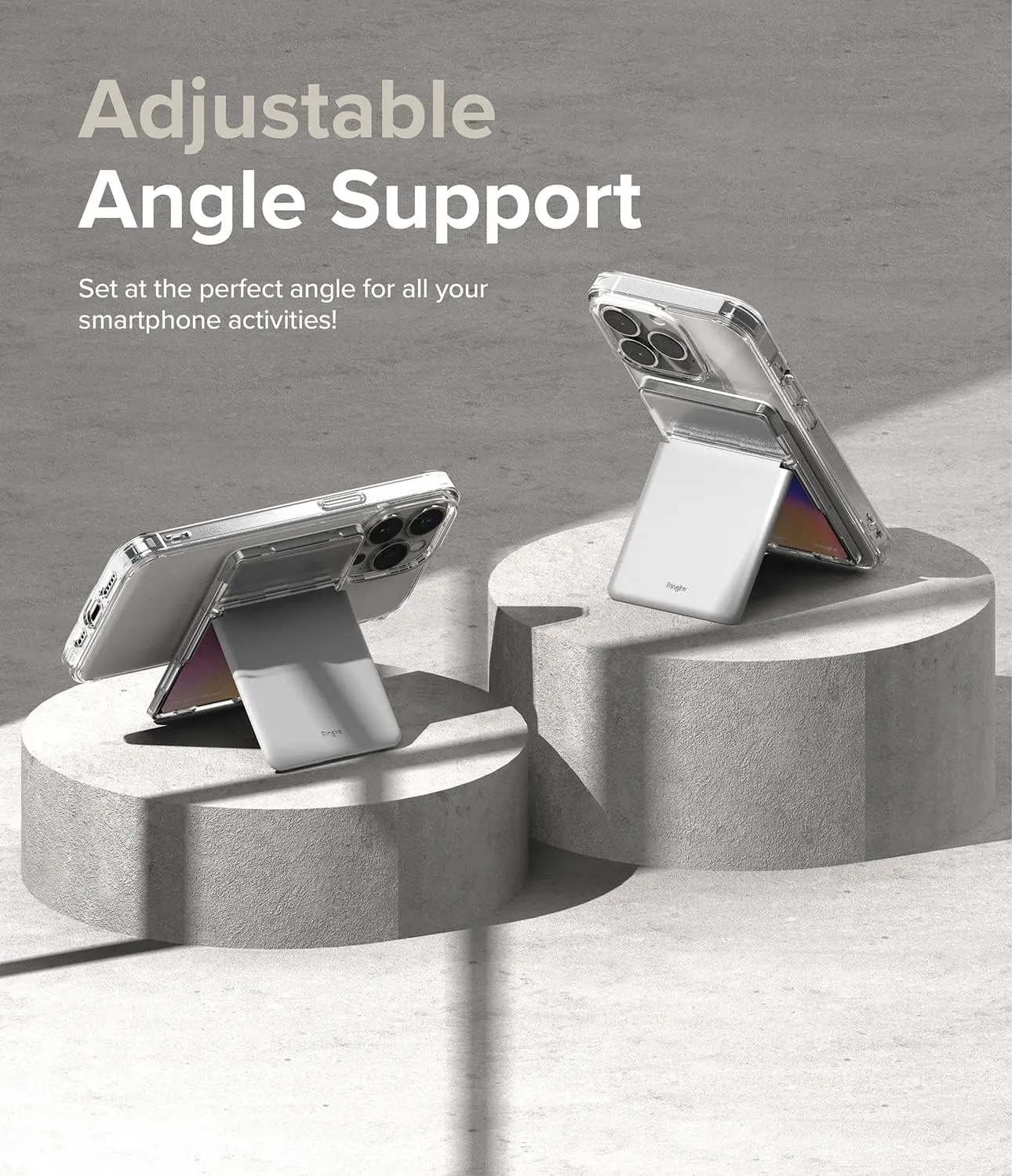 Ringke Magnetic Stand Slot Kaarthouder MagSafe Transparant Grijs afbeelding 3