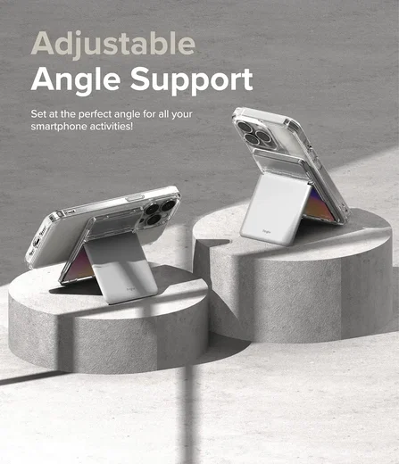 Ringke Magnetic Stand Slot Kaarthouder MagSafe Transparant Grijs afbeelding 3