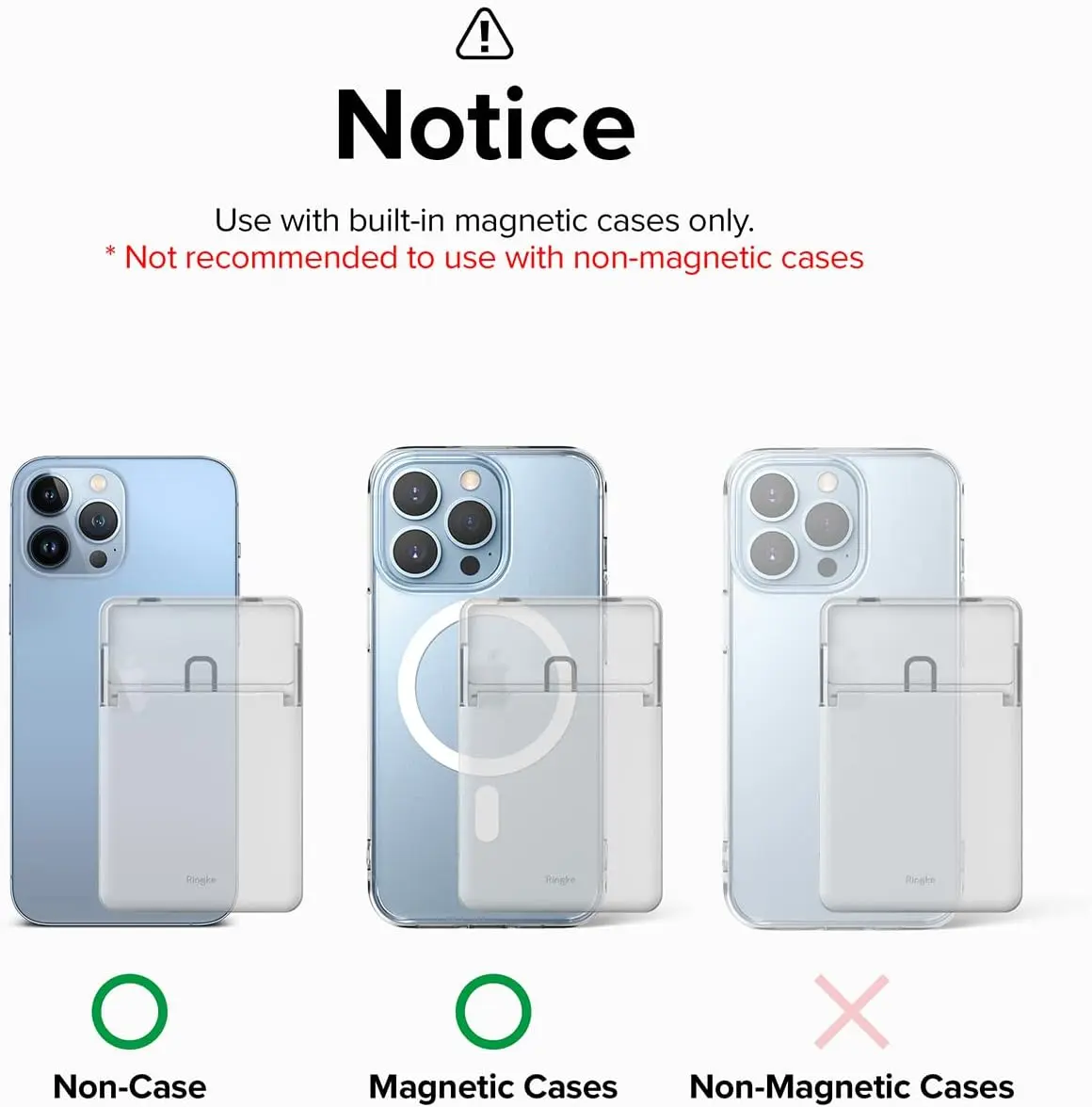 Ringke Magnetic Stand Slot Kaarthouder MagSafe Transparant Grijs afbeelding 9
