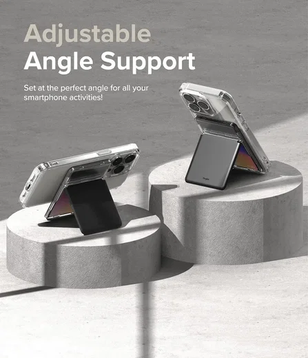 Ringke Magnetic Stand Slot Kaarthouder MagSafe Transparant Zwart afbeelding 3